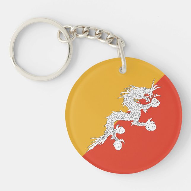 Patriotic Bhutan Flag Keychain (Front)