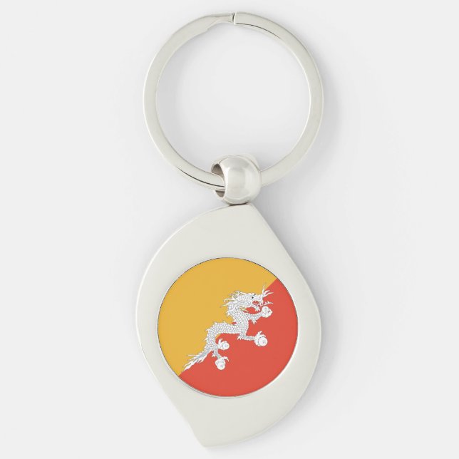 Patriotic Bhutan Flag Keychain (Front)