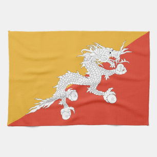 Patriotic Bhutan Flag Kitchen Towel