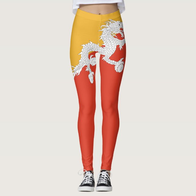 Patriotic Bhutan Flag Leggings (Front)