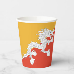 Patriotic Bhutan Flag Paper Cups
