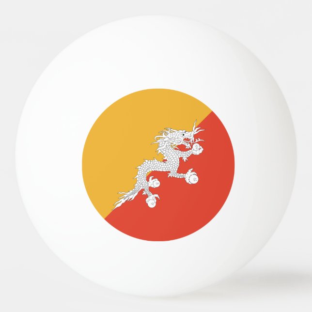 Patriotic Bhutan Flag Ping Pong Ball (Back)