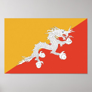 Patriotic Bhutan Flag Poster