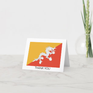 Patriotic Bhutan Flag Thank You Card