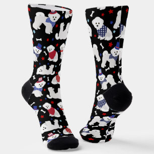 Patriotic Bichon Frise Socks
