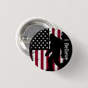Patriotic Bigfoot  1 Inch Round Button