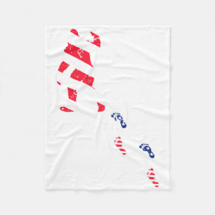 Patriotic Bigfoot 4th Of July American Flag Sasqua Fleece Blanket