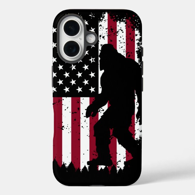 Patriotic Bigfoot – American Flag Sasquatch Case-Mate iPhone Case (Back)