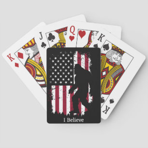 Patriotic Bigfoot  Playing Cards