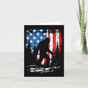 Patriotic Bigfoot Sasquatch 4th Of July Usa Americ Card