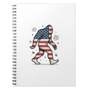 Patriotic Bigfoot Vintage Engraving Shirt Design_1 Notebook