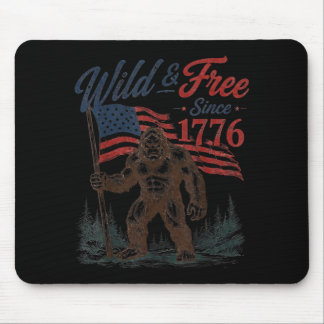 Patriotic Bigfoot Wild And Since 1776 4th Of July Mouse Pad