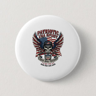 Patriotic Biker Skull Biker Road Freedom Patriot A 2 Inch Round Button
