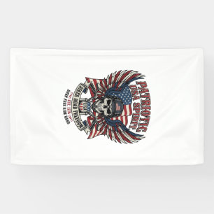 Patriotic Biker Skull Biker Road Freedom Patriot A Banner