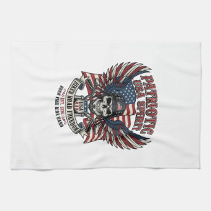 Patriotic Biker Skull Biker Road Freedom Patriot A Kitchen Towel
