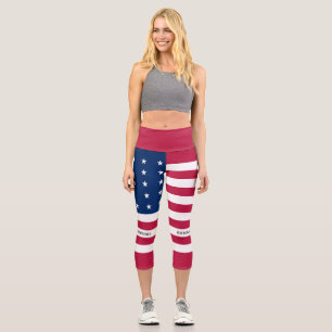 Patriotic Bikini Atoll Flag Capri Leggings
