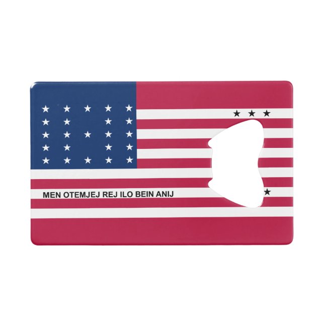 Patriotic Bikini Atoll Flag Credit Card Bottle Opener (Front (Horizontal))