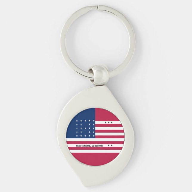 Patriotic Bikini Atoll Flag Keychain (Front)