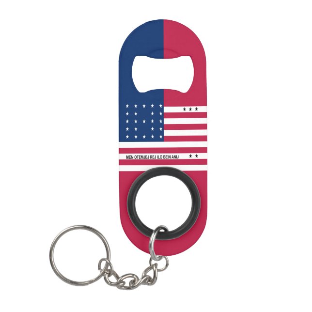 Patriotic Bikini Atoll Flag Keychain Bottle Opener (Front)