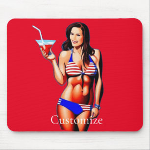 Patriotic Bikini Fitness Model Thunder_Cove  Mouse Pad