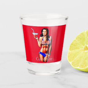 Patriotic Bikini Fitness Model Thunder_Cove  Shot Glass