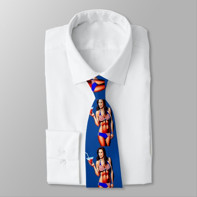 Patriotic Bikini Fitness Model Thunder_Cove  Tie (Tied)