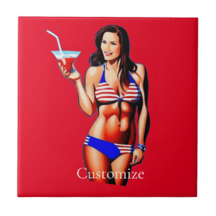 Patriotic Bikini Fitness Model Thunder_Cove  Tile