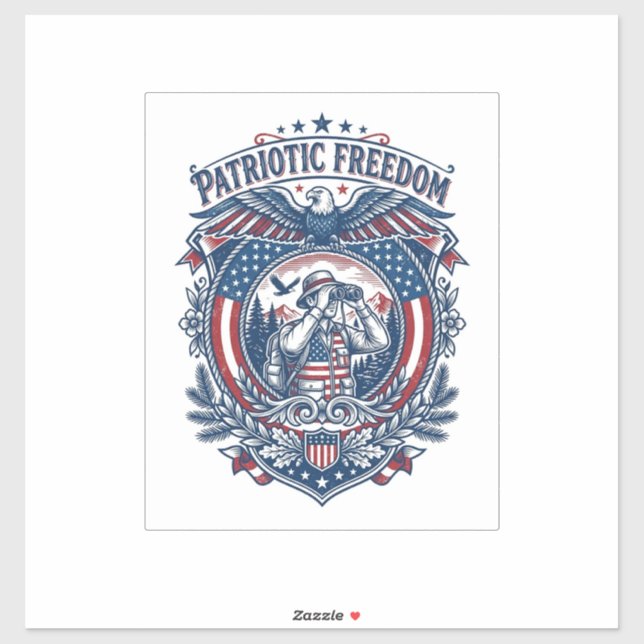 Patriotic Birdwatcher Vector Graphic Tee (2) (Sheet)