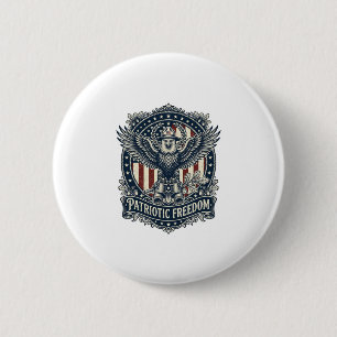 Patriotic Birdwatcher Vector Graphic Tee 2 Inch Round Button