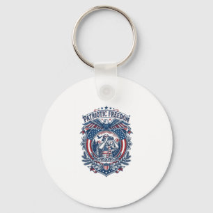 Patriotic Birdwatcher Vector Graphic Tee (2) Keychain