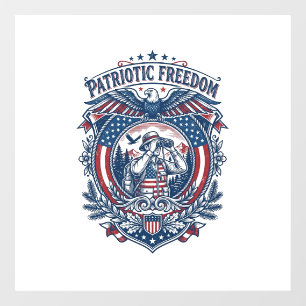 Patriotic Birdwatcher Vector Graphic Tee (2) Window Cling