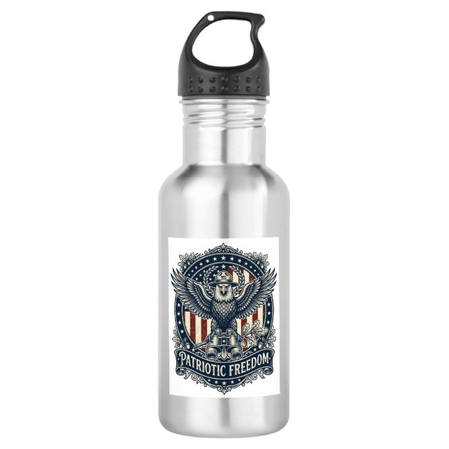 Patriotic Birdwatcher Vector Graphic Tee 532 Ml Water Bottle (Front)
