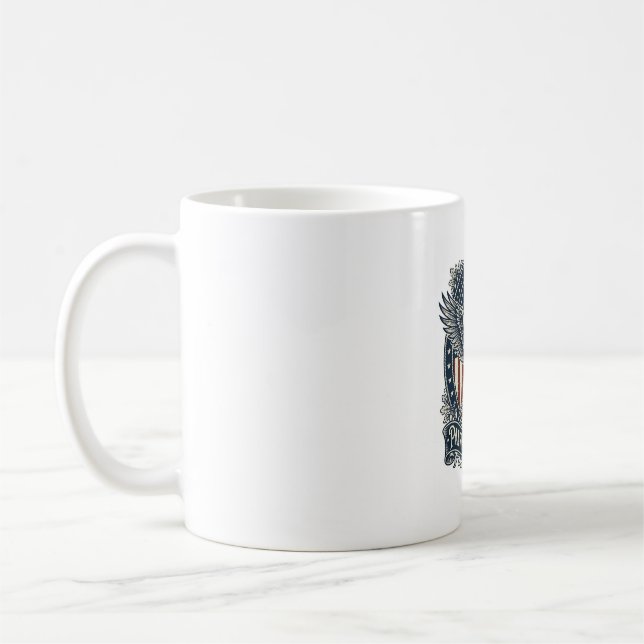 Patriotic Birdwatcher Vector Graphic Tee Coffee Mug (Left)