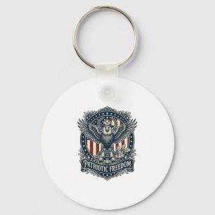 Patriotic Birdwatcher Vector Graphic Tee Keychain