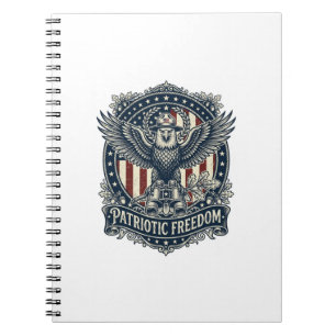 Patriotic Birdwatcher Vector Graphic Tee Notebook