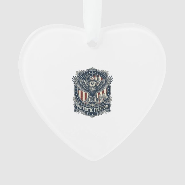 Patriotic Birdwatcher Vector Graphic Tee Ornament (Front)