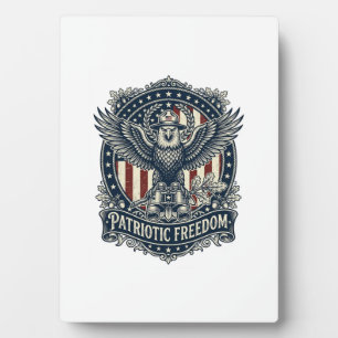 Patriotic Birdwatcher Vector Graphic Tee Plaque