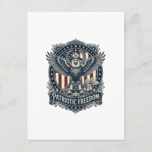 Patriotic Birdwatcher Vector Graphic Tee Postcard