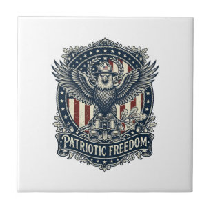 Patriotic Birdwatcher Vector Graphic Tee Tile