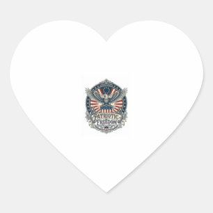 Patriotic Birth Year Series Vector Graphic Tee Heart Sticker