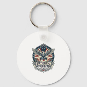 Patriotic Birth Year Series Vector Graphic Tee Keychain