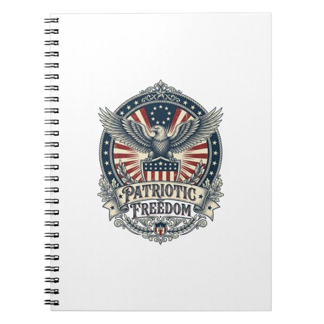 Patriotic Birth Year Series Vector Graphic Tee Notebook (Front)