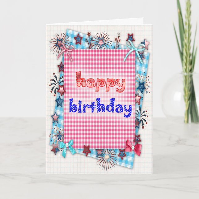 Patriotic birthday card (Front)
