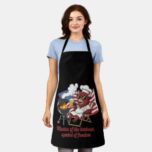 Patriotic Bison BBQ Master USA Flag Apron