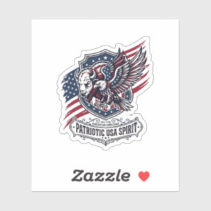 Patriotic Bison Eagle Crest Animal Hybrid Patrioti