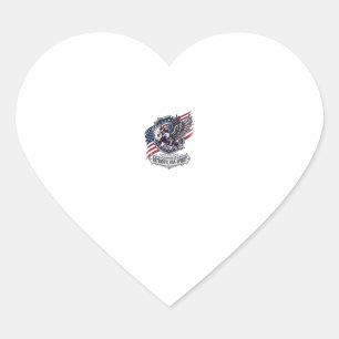 Patriotic Bison Eagle Crest Animal Hybrid Patrioti Heart Sticker