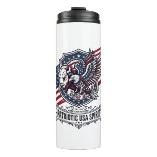 Patriotic Bison Eagle Crest Animal Hybrid Patrioti Thermal Tumbler
