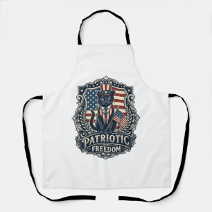 Patriotic Black Cat Vector Graphic Tee (2)_1 Apron