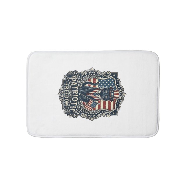 Patriotic Black Cat Vector Graphic Tee (2)_1 Bath Mat (Front)