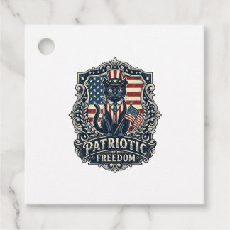 Patriotic Black Cat Vector Graphic Tee (2)_1 Favour Tags